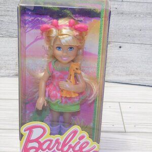 Barbie Chelsea sisters safari Club Camping doll & giraffe BDG34